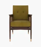 Imperor Sheesham Wood Frame with Cushioned Velvet Seating Arm Chair (Chestnut Brown with Walnut Finish) - Image 2