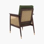 Emperor Cane Arm Chair (Dark Olive Green) - Image 2
