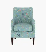Edoree Sheesham Wood Frame with Cushioned Velvet Seating Arm Chair (Bubble Robins with Walnut Finish) - Image 2
