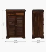 Carlison Sheesham Wood Shoe Cabinet (Provincial Teak Finish) - Image 2