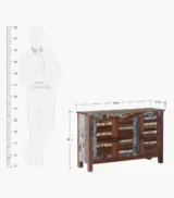 Arzealia Reclaimed Wood Shoe Cabinet (Two Tone Blue Finish) - Image 2