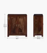 Orniel Sheesham Wood Shoe Cabinet (Provincial Teak Finish) - Image 2