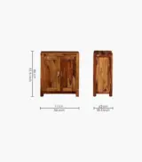 Orniel Sheesham Wood Shoe Cabinet (Rustic Teak Finish) - Image 2