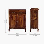 Anne Sheesham Wood Shoe Cabinet In Provincial Teak Finish - Image 2