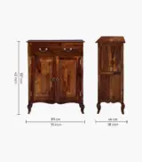 Anny Sheesham Wood Shoe Cabinet (Provincial Teak Finish) - Image 2