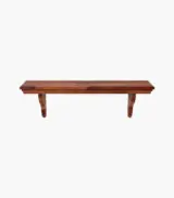 Teller Sheesham Wood Wall Shelf with Open Storage (Honey Finish) - Image 2