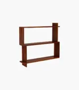 Scalpa Sheesham Wood Wall Shelf with Open Storage (Honey Finish) - Image 2
