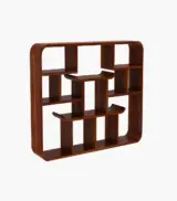 Nihao Sheesham Wood Wall Shelf with Open Storage (Honey Finish) - Image 2