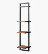Mainster Acacia Wood with Metal Frame Set of 3 Wall Shelves (Acacia Finish) - Image 2