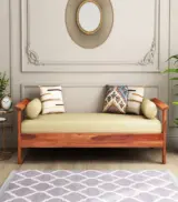 Lyona Sheesham Wood Diwan Bed (Honey Finish) - Image 2