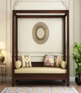 Kailson Sheesham Wood Poster Diwan without Storage (Walnut Finish) - Image 2