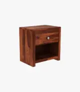 Tonzel Sheesham Wood Bedside Table with Drawer Storage (Honey Finish) - Image 3
