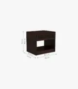 Forgson Sheesham Wood Bedside Table with Drawer Storage (Walnut Finish) - Image 2