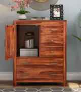 Alvon Sheesham Wood Chest Of Drawers (Honey Finish) - Image 2