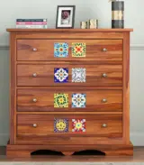 Roko Sheesham Wood Chest Of Drawers (Honey Finish) - Image 2