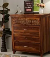 Clambrey Sheesham Wood Chest Of Drawers (Honey Finish) - Image 2