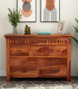 Arolph Sheesham Wood Chest Of Drawers (Honey Finish) - Image 2