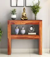 Castlor Sheesham Wood Console Table with Open Storage (Honey Finish) - Image 2