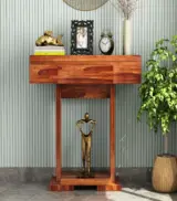 Tolkar Sheesham Wood Console Table with Drawer Storage (Honey Finish) - Image 2