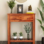 Wales Console Table (Honey Finish) - Image 2