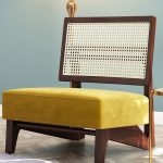 Terence Lounge Chair (Velvet, Chestnut Brown) - Image 2