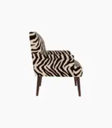 Arcosta Sheesham Wood Frame with Cushioned Velvet Seating Lounge Chair (Caramel Zebra with Walnut Finish) - Image 2