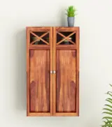 Usparza Sheesham Wood Wall Mounted Kitchen Rack (Honey Finish) - Image 2