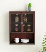 Danvies Sheesham Wood Wall Mounted Kitchen Rack (Walnut Finish) - Image 2