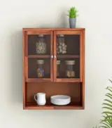 Danvies Sheesham Wood Wall Mounted Kitchen Rack (Honey Finish) - Image 2