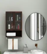 Tavies Sheesham Wood Wall Mounted Bathroom Cabinet (Walnut Finish) - Image 2