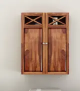 Usparza Sheesham Wood Wall Mounted Bathroom Cabinet (Honey Finish) - Image 2