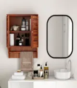 Caney Sheesham Wood Wall Mounted Bathroom Cabinet (Honey Finish) - Image 2