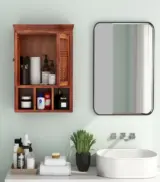 Shyea Sheesham Wood Wall Mounted Bathroom Cabinet (Honey Finish) - Image 2