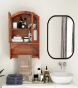 Mendrix Sheesham Wood Wall Mounted Bathroom Cabinet (Honey Finish) - Image 2