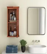Benetiz Sheesham Wood Wall Mounted Bathroom Cabinet (Honey Finish) - Image 2