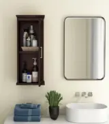 Benetiz Sheesham Wood Wall Mounted Bathroom Cabinet (Walnut Finish) - Image 2