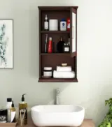 Nowland Sheesham Wood Wall Mounted Bathroom Cabinet (Walnut Finish) - Image 2
