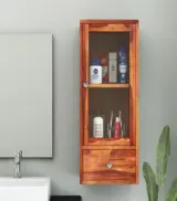 Mcyneil Sheesham Wood Wall Mounted Bathroom Cabinet (Honey Finish) - Image 2