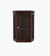 Ordom Sheesham Wood Corner Wall Mounted Bathroom Cabinet (Walnut Finish) - Image 2