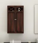 Usparza Sheesham Wood Wall Mounted Bathroom Cabinet (Walnut Finish) - Image 2