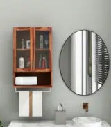 Tavies Sheesham Wood Wall Mounted Bathroom Cabinet (Honey Finish) - Image 2