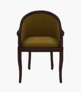 Crctic Sheesham Wood Frame with Cushioned Velvet Seating Arm Chair (Chestnut Brown with Walnut Finish) - Image 2