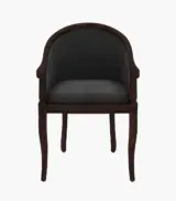 Crctic Sheesham Wood Frame with Cushioned Velvet Seating Arm Chair (Graphite Grey with Walnut Finish) - Image 2
