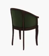 Crctic Sheesham Wood Frame with Cushioned Velvet Seating Arm Chair (Olive Green with Walnut Finish) - Image 2