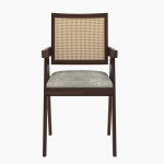 Kiegler Sheesham Wood Cane Arm Chair (Walnut Finish) - Image 2