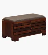 Syena Sheesham Wood Shoe Rack with Cushion Seating (Provincial Teak Finish) - Image 3