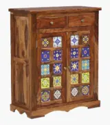Sormikal Sheesham Wood Shoe Cabinet (Rustic Teak Finish) - Image 3