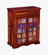 Sormikal Sheesham Wood Shoe Cabinet (Honey Oak Finish) - Image 3