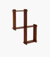 Bizson Sheesham Wood Wall Shelf with Open Storage (Honey Finish) - Image 3