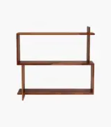 Scalpa Sheesham Wood Wall Shelf with Open Storage (Honey Finish) - Image 3